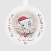 Cute Elephant Baby First KerstBoy Acryllic Ornament (achterkant)