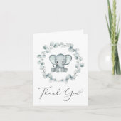 Cute Elephant Baby shower Bedankkaart (Voorkant)