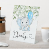 Cute Elephant Baby shower Boy Drinken Reclamebord Met Voetstuk (Insitu)