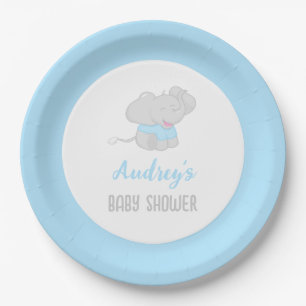 Cute Elephant Baby shower Boy Papieren Bordje