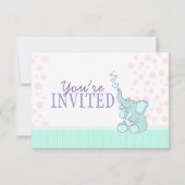 Cute Elephant baby shower bunting Kaart (Achterkant)