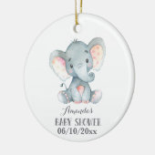 Cute Elephant Baby shower Grey Keramisch Ornament (Links)
