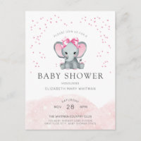 Cute Elephant Baby shower Invitation