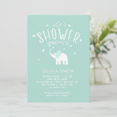 Cute Elephant Baby shower Kaart (Staand voorkant)