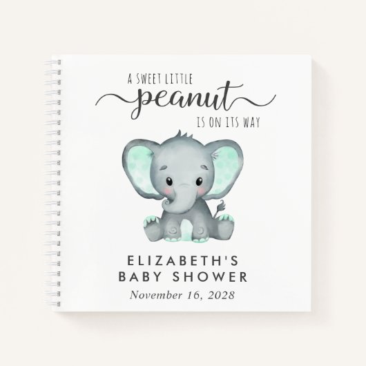Cute Elephant Baby shower Livre d'invité (Devant)