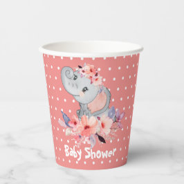 Cute Elephant Baby shower Papieren Bekers