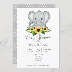 Cute Elephant Baby shower Persoonlijk Kaart