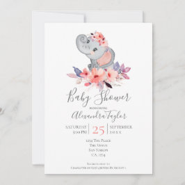 Cute Elephant Baby shower Persoonlijk Kaart