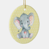Cute Elephant Baby shower Yellow Keramisch Ornament (Rechts)