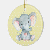 Cute Elephant Baby shower Yellow Keramisch Ornament (Links)