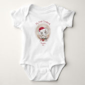 Cute Elephant Baby's First Kerstman Baby Bodysuit (Voorkant)