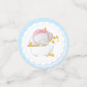 Cute Elephant Birthday Monogram Confetti (Kleine voorkant)