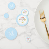 Cute Elephant Birthday Monogram Confetti (Groep)