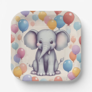 Cute Elephant Birthday Papieren Bordje