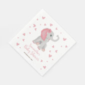 Cute Elephant Blush Pink Waterverf Baby shower Servet (Hoek)