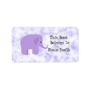 Cute Elephant Bookplate Etiket