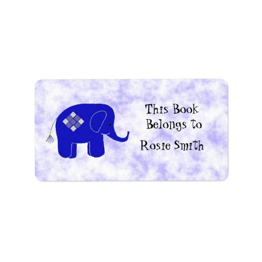 Cute Elephant Bookplate Etiket (Voorkant)