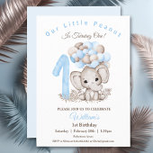 Cute Elephant Boy 1er Invitation anniversaire