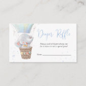 Cute Elephant Boy Baby shower Diaper Raffle Card Informatiekaartje (Voorkant)