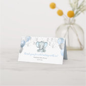 Cute Elephant Boy Balloons Baby shower Guest Name (Voorkant)