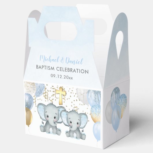 Cute Elephant Boys Baptisme Favor Box Bedankdoosjes (Geopend)