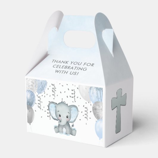 Cute Elephant Boys Baptisme Favor Box Bedankdoosjes (Achterkant)
