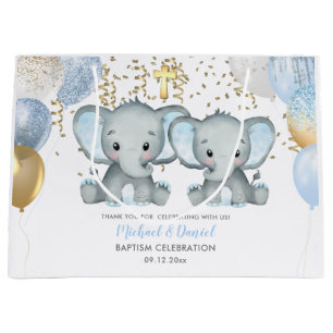 Cute Elephant Boys Baptisme Groot Cadeauzakje