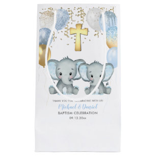 Cute Elephant Boys Baptisme Klein Cadeauzakje