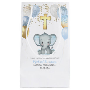 Cute Elephant Boys Baptisme Klein Cadeauzakje