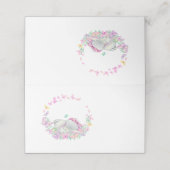 Cute Elephant Butterfly Roze Place Card (Buitenkant ongevouwen)