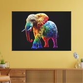 Cute Elephant Canvas Afdruk (Insitu (Woonkamer))