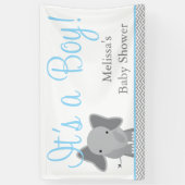 Cute Elephant Chevron Light Blue Baby shower Spandoek (Verticaal)