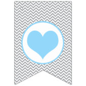 Cute Elephant Chevron Light Blue Baby shower Vlaggetjes (Tweede vlag)