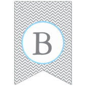 Cute Elephant Chevron Light Blue Baby shower Vlaggetjes (Derde vlag)