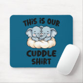 Cute Elephant Couple This Is Our Cuddle  Muismat (Met muis)