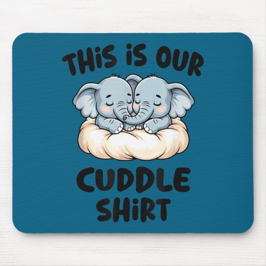 Cute Elephant Couple This Is Our Cuddle  Muismat (Voorkant)