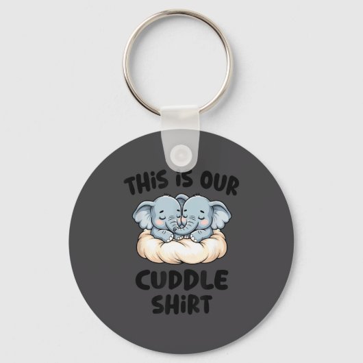 Cute Elephant Couple This Is Our Cuddle  Sleutelhanger (Voorkant)