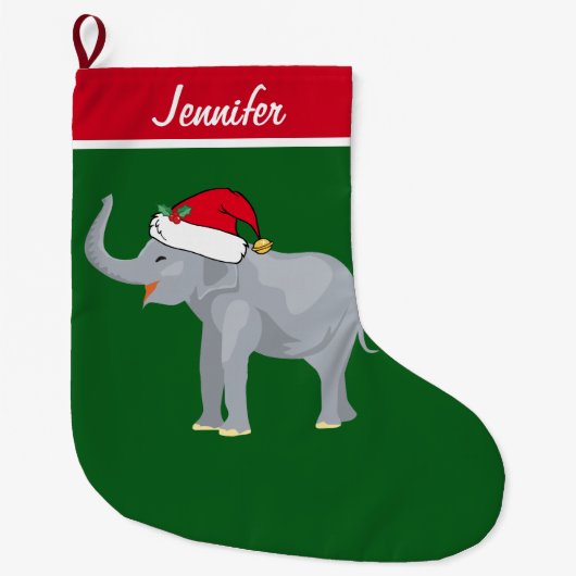 Cute Elephant Custom Grote Kerstsok (Voorkant)