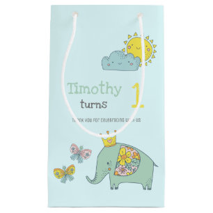 Cute Elephant en Butterflies Klein Cadeauzakje