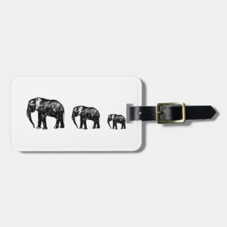 Cute Elephant Family silhouette design Bagagelabel