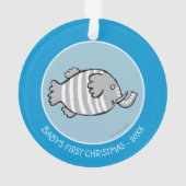 Cute Elephant Fish Scene met koraal Ornament (achterkant)