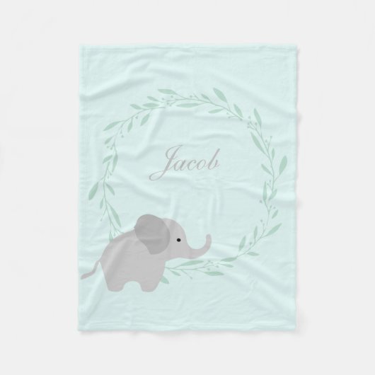 Cute Elephant Fleece Blanket (Voorkant)