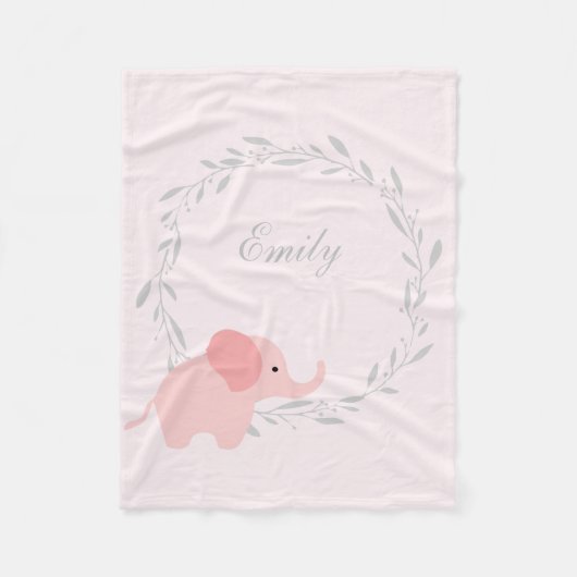 Cute Elephant Fleece Blanket Deken (Voorkant)
