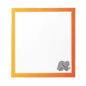 Cute Elephant; Geel Sinaasappel Notitieblok (Voorkant)