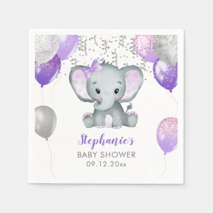 Cute Elephant Girl Balloons Baby shower Servet