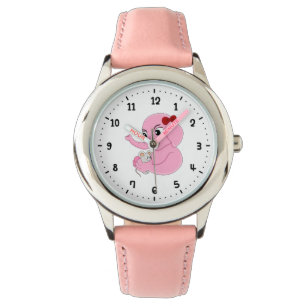 Cute elephant girl cartoon watch horloge