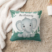 Cute Elephant Greenery Name Kinder Kussen (Deken)