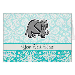 Cute Elephant groenblauw