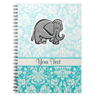 Cute Elephant groenblauw Notitieboek