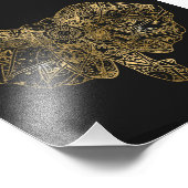 Cute Elephant hand getrokken Henna floral Foto Afdruk (Hoek)